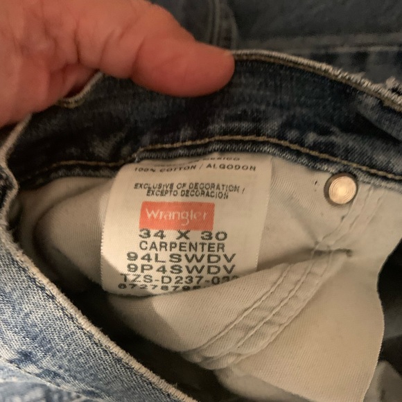 Wrangler Carpenter Jeans Sz 34/30 - Picture 6 of 6